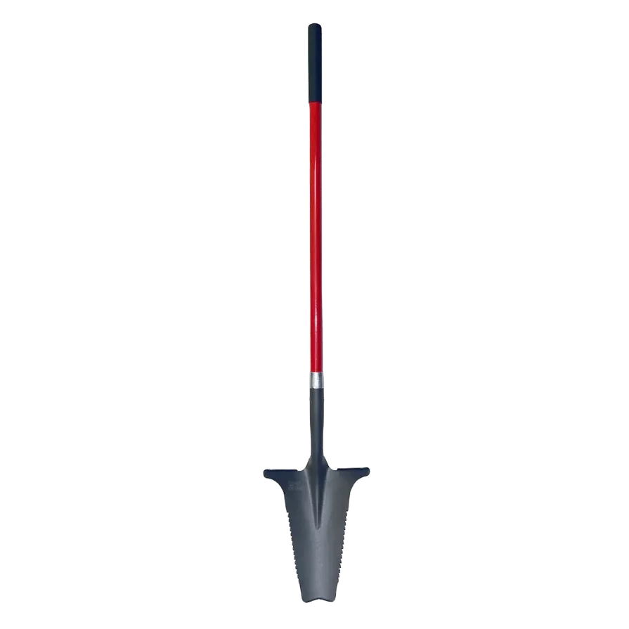 Pelle de jardin robuste à manche rouge et lame unique, outil de jardinage