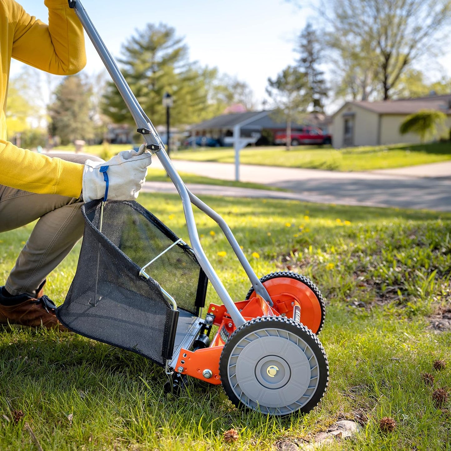 Bac de ramassage pour tondeuse manuelle hélicoïdale – Collecteur d’herbe