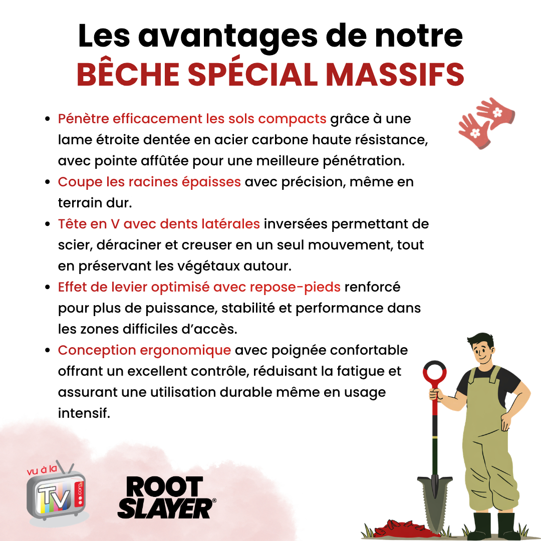 Bêche Professionnelle Spécial Massifs RootSlayer