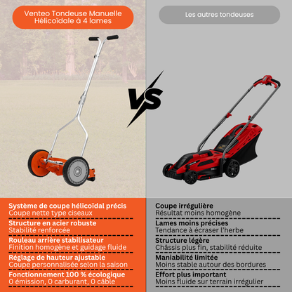 Tondeuse manuelle hélicoïdale 4 lames