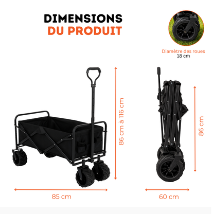 Chariot de Courses Pliable 150 kg